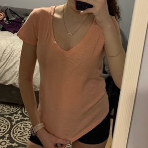 Pink v-neck t-shirt